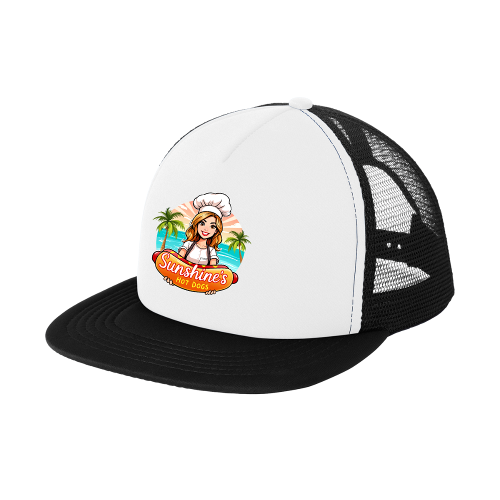 Sunshine's Hot Dog Trucker Hat (White/Black)