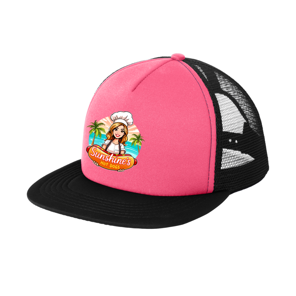 Sunshine's Hot Dog Trucker Hat (Pink/Black)